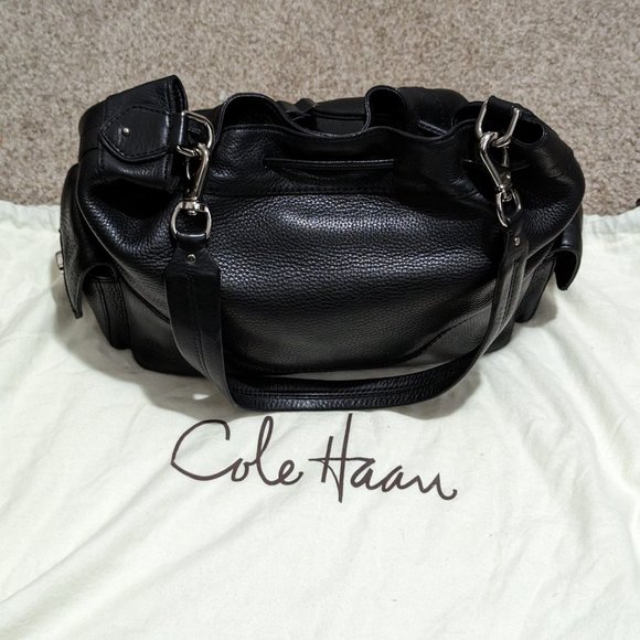 Cole Haan Black Leather Satchel - Picture 1 of 8